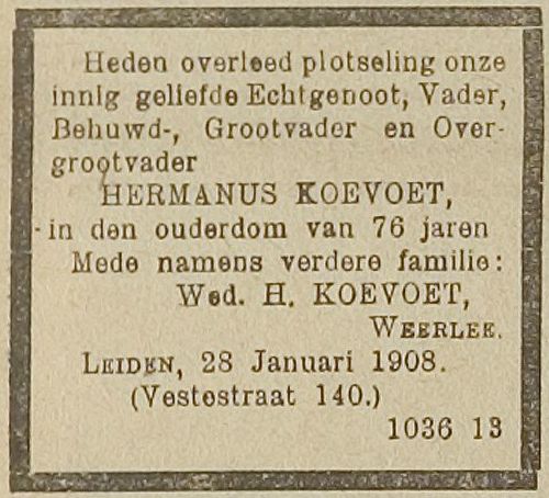 Klik voor foto in apart venster Rouwadv. Hermanus Koevoet